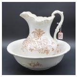 La Belle China Wash Basin and Pitcher Set