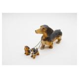 Ceramic Dachshund with Puppies Figurine