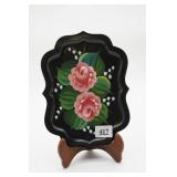 Mini Hand-Painted Floral Decorative Tray
