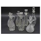 Seven Vintage Cut Glass Cruets