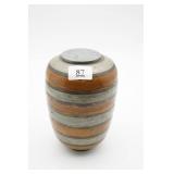 Striped Metal Urn Engraved Lid