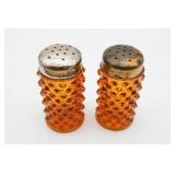 Amber Glass Salt and Pepper Shakers