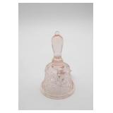 Pink Glass Bell with Starburst Pattern