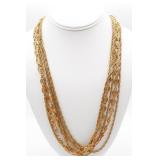 Monet Gold Tone Multi Strand Chain Necklace