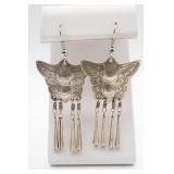 2' Sterling Silver Butterfly Dangle Earrings