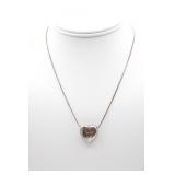 16' Sterling Silver Chain with Silver/Gold Heart