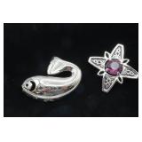 Trifari Signature Fish Brooch & Scotland Celtic