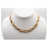 Monet Gold Tone Interwoven Wave Link Necklace