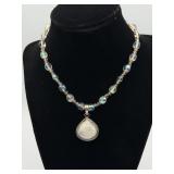 Crystal and Moonstone Pendant Necklace