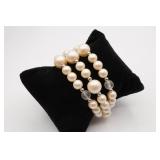 Monet Faux Champagne Pearl Bracelet