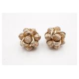 Alice Caviness Gold Tone Cluster Earrings