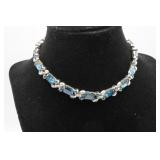 Lisner Montana Blue & Clear Silver Tone