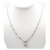 Sterling Silver Twisted Heart Necklace on Chain