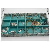 Assorted Costume Jewelry in Jewelry Tray
