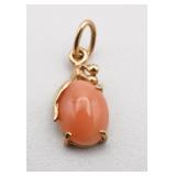 14kt Gold Coral Pendant