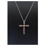 Sterling Silver 18 in. Necklace w/ SS Cross w/