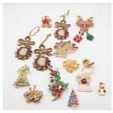 Collection of Holiday Brooches & Etc.