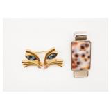 Lia Sophia Gold Tone and Rhinestone Pin and