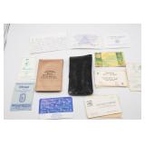 Ephemera featuring calendars, business cards,etc.