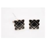 Spaced Out Patterned Sterling Silver Cuff Links