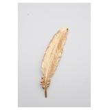 Napier Gold Tone Feather Brooch