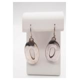 1.5'  Sterling Silver Oval Earrings