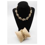 Aurora Borealis Rhinestone Necklace & Bracelet