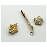 Rhine Stone Pins Golf, Leaf & Star ( 1 Monet )