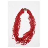 Vintage Red Coral Bead Necklace