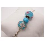 Sterling Silver Bracelet w/ SS Glass Flower