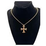 14KT GF 925 MMA 1992 WAG Amethyst Cross