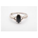 Sterling Silver Avon Black Onyx Ring Size 10