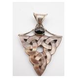 Sterling Onyx & Abalone Pendant