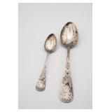 Sterling Silver Spoons w/Floral Engraved Handles