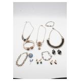 Large Lot of Assorted Rhinestone Costume Jewelry