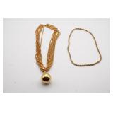 Napier (2) Gold Tone Ball Bead Necklace and Twist
