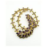 Vendome Swirly Brooch Green & Purple