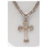 Sterling Silver and Cross Necklace