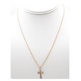 Gold Tone Filigree Cross Pendant on Gold Filled