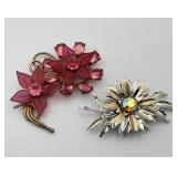 2 Floral Brooches