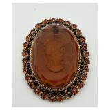 Cameo Brooch Missing One Stone