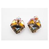 Pair of Rhinestone Coro Clip on Earrings