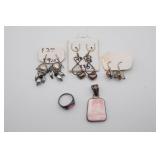 Assorted Sterling Silver and Stone Earrings (3 pai