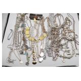 Large Lot of Silver Tone Costume Jewelry