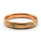 G&E Co. Gold Tone Etched Bangle Bracelet