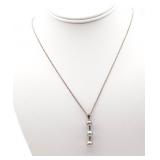 Sterling Silver 3 Pearl Pendant Necklace 22 in.