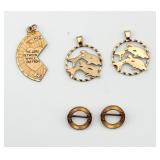 Gold Filled Pins and Pendants - dolphins, Mizpah,