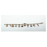 10KT Gold Beach Themed Charm Bracelet