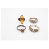 (4) Assorted Sterling Silver Rings