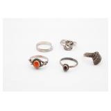 (5) Assorted Sterling Silver Rings